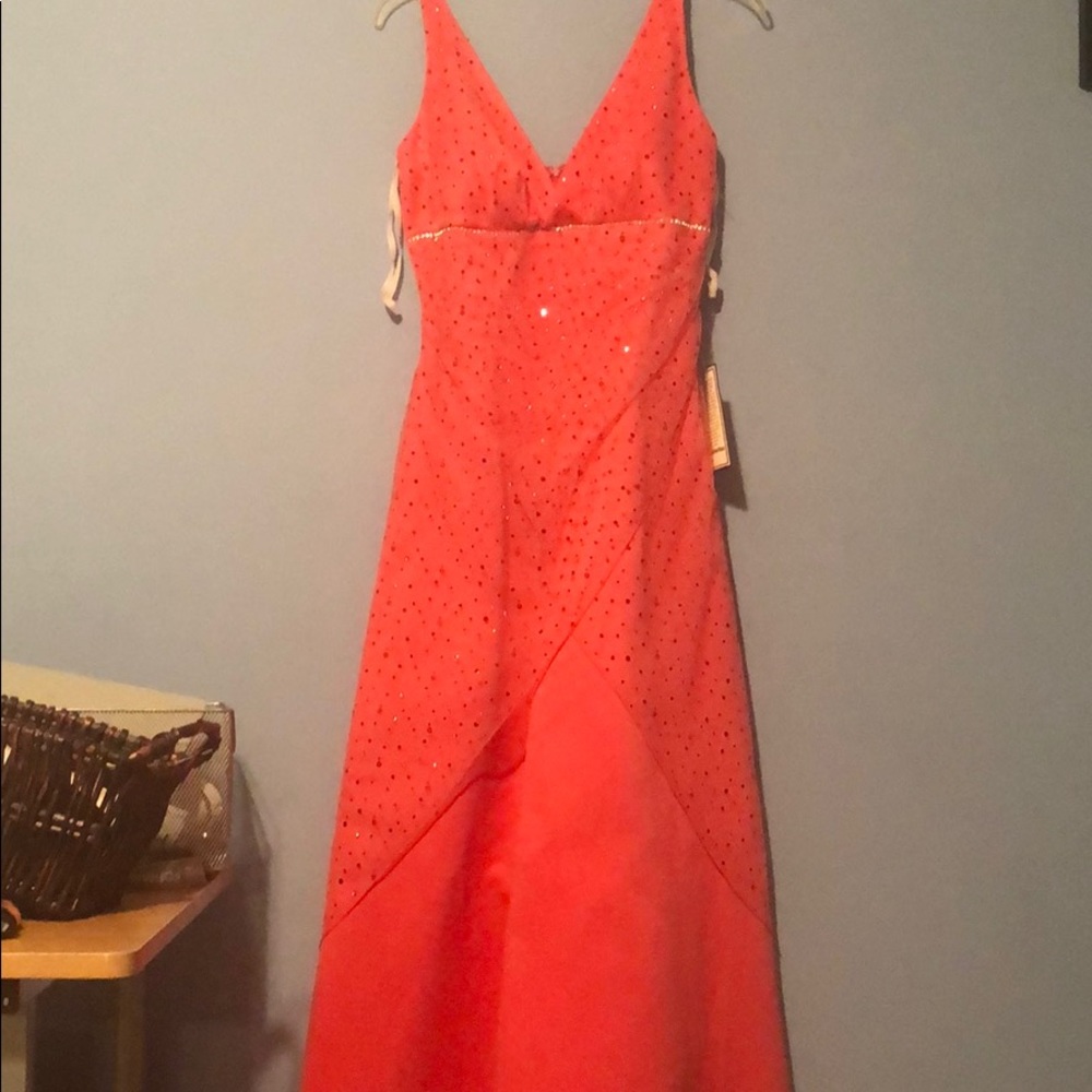 Red sparkling dress